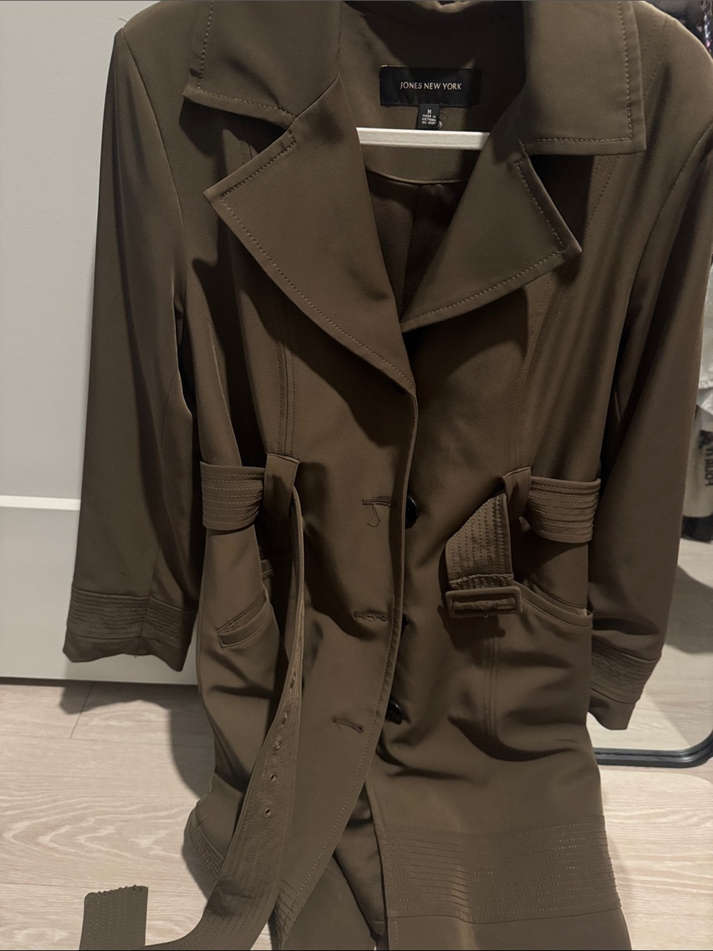 Jones New York Olive Trench Coat with Belt